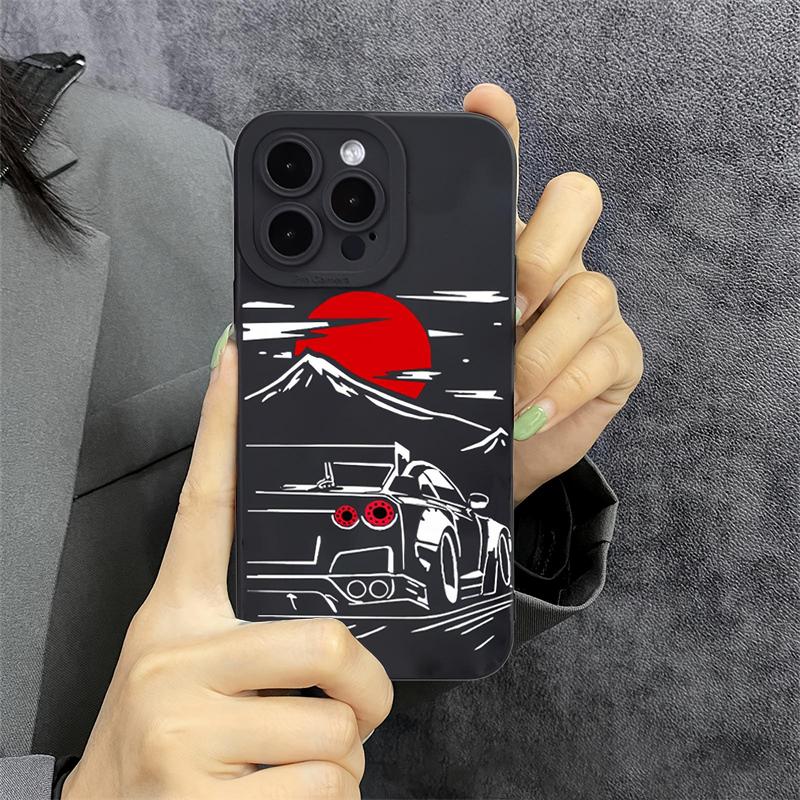 Creative Car & Full Coverage Lens Design Phone Case, 1 Count Cell Phone Case for Apple Smartphone, Decorative Phone Protector Cover, Phone Accessories Compatible With iPhone 15 Pro Max Case iPhone 11 Cases iPhone 14 Pro Max Case iPhone 15 Cases