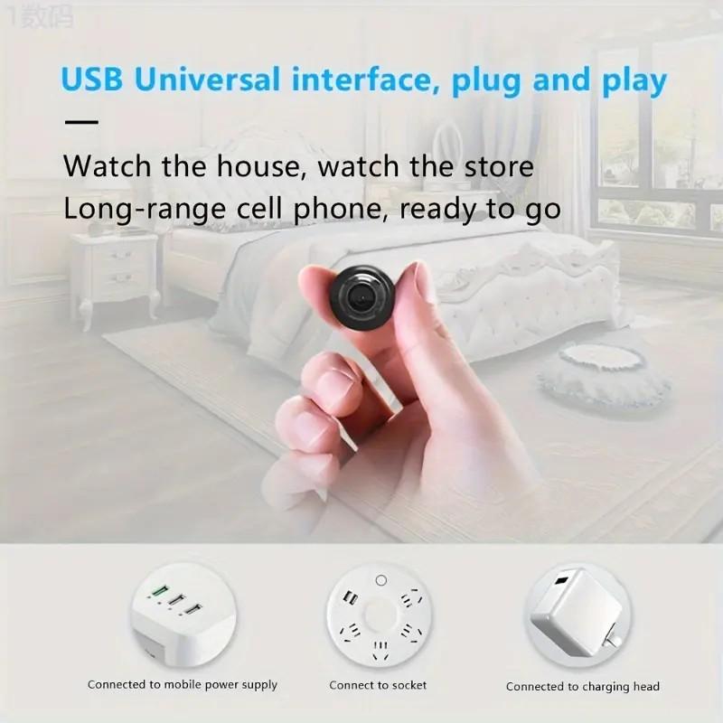 140° Wide Angle 2.4GHz Mini Camera, 1 Piece 1080P True HD Lens Wireless Security Camera With AI Human Detection For Home Use