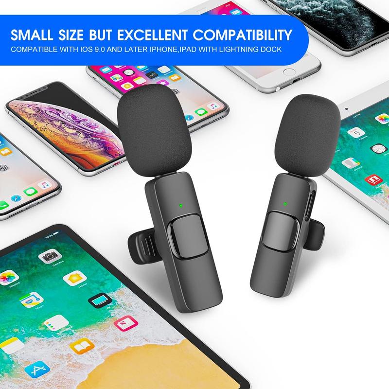 Wireless Lavalier Microphones for iPhone, Android Wireless Clip-on Microphones,Vlog Audio Usb Port for Smartphone,Professional Mic for Recording,interview,Live Streaming,Plug-Play