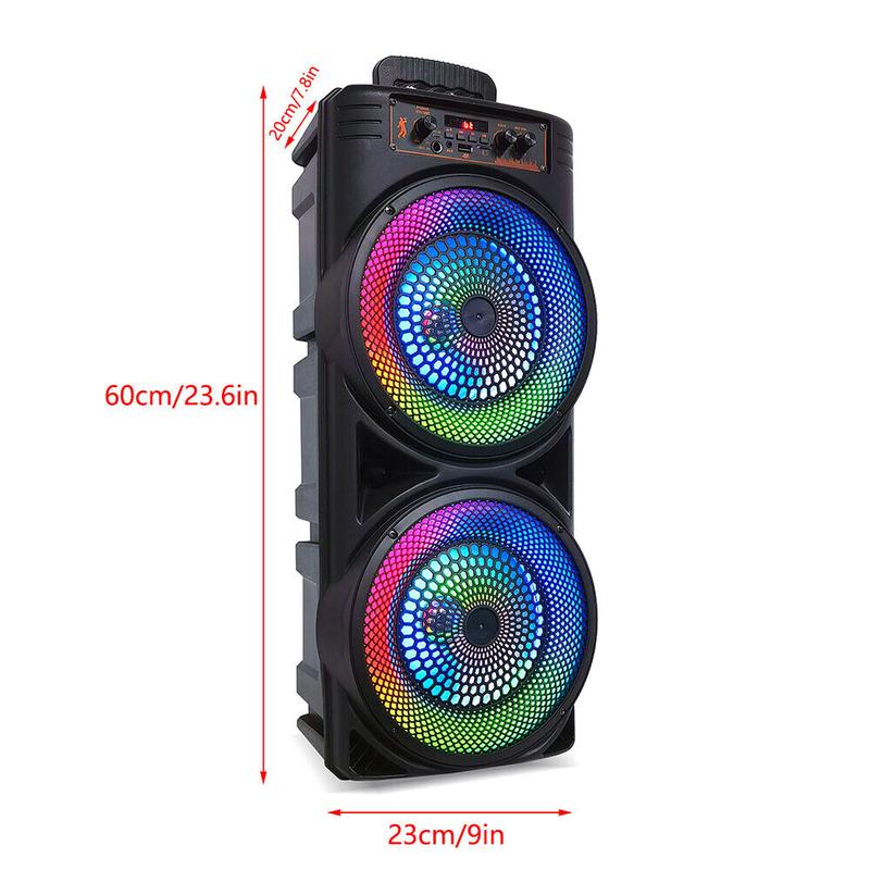 5000W Dual 8'' Bluetooth Speaker Sub Woofer Heavy Bass Sound System Party & Mic audio device sound  system