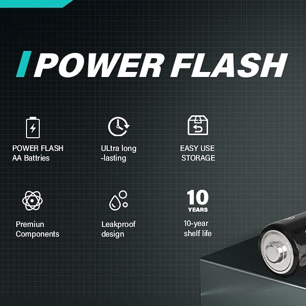 POWERFLASH AA100pcs+ AAA100pcs Batteries, Long-Lasting Power, Leakproof Design, 10 Years Shelf Life, Alkaline Battery for Accessories Phone Smartphone