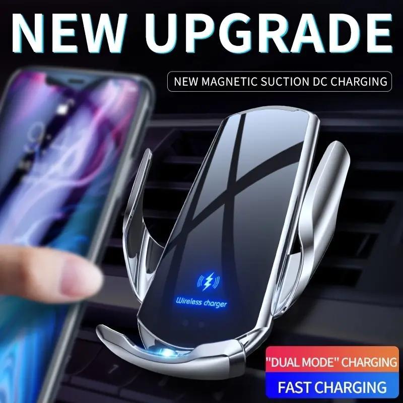 Summer Car Phone Holder, Wireless Charging Car Phone Holder Clip with Light, 1 Count 360-Free Adjustment Phone Holder, Rotatable Car Navigation Bracket