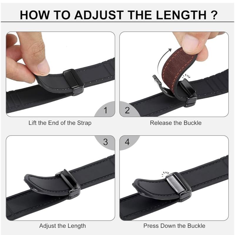 Adjustable Magnetic Leather Band Compatible with Apple Watch, Soft Patchwork Leather Strap Replacement for Apple Watch Ultra Series 10 9 8 7 6 5 4 3 2 1 SE SE2 for band 38 40 41 42 44 45 46 49 mm wearable watchband