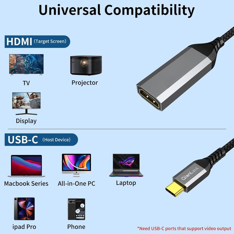 USB Type C to HDMI Adapter, USB C to HDMI 4K  [Thunderbolt 3 4] for MacBook Pro Air 2023,  15 16 Pro Max,  XPS, Pixelbook, Surface, IPad Pro, iMac, XPS 17, Galaxy S23 and More