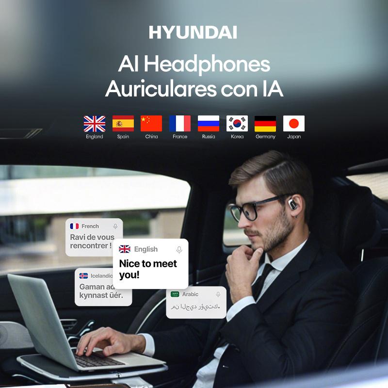 HYUNDAI OpenAir Ultra OWS Translation Wireless Bluetooth Earphones Support 128 Languages Real Time Bluetooth Translation Support Playing Music Phone Calls Headphones & Meeting Summary Earbuds