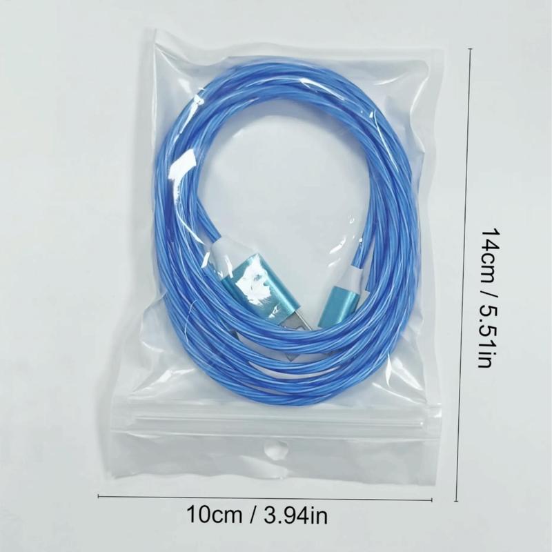 1m USB Charging Cable, Glowing LED Light Up Charger Cord, Type-C Charger Cable For iPhone Samsung Android