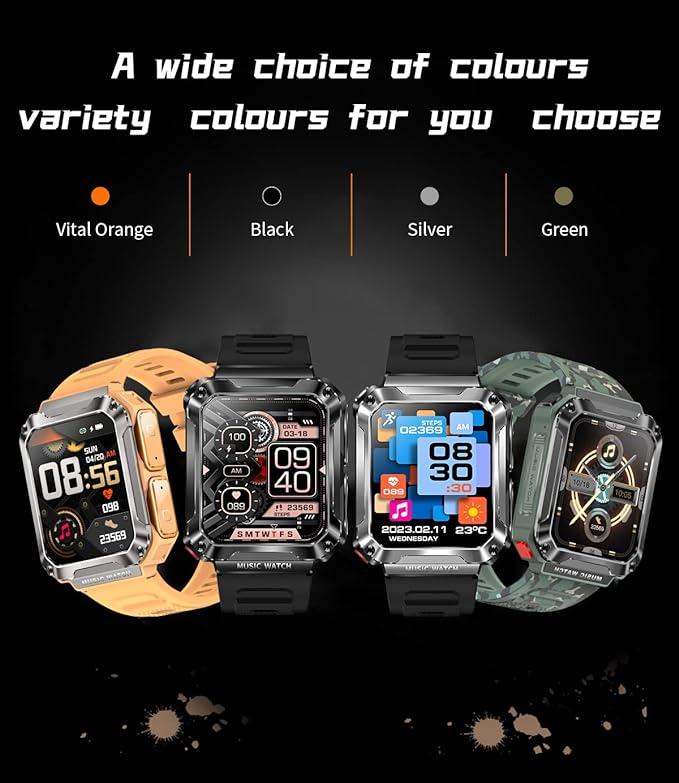 Smart Watch with Earbuds, 3 in 1 Bluetooth Smart Watch for Android iPhone, Military Fitness Tracker Watch, Tracker with Blood Oxygen Heart Rate Sleep Monitor, Long Time Standby Sports Smart Watch Devices Smartphone Wristwatch Wearable Audio Recording