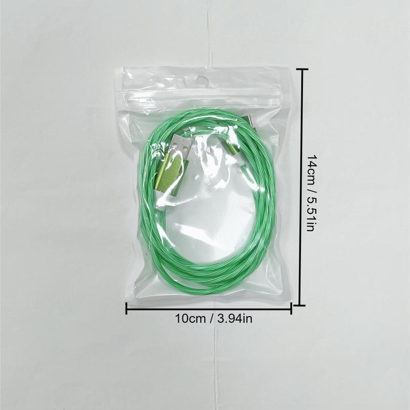 1m USB Charging Cable, Glowing LED Light Up Charger Cord, Type-C Charger Cable For iPhone Samsung Android