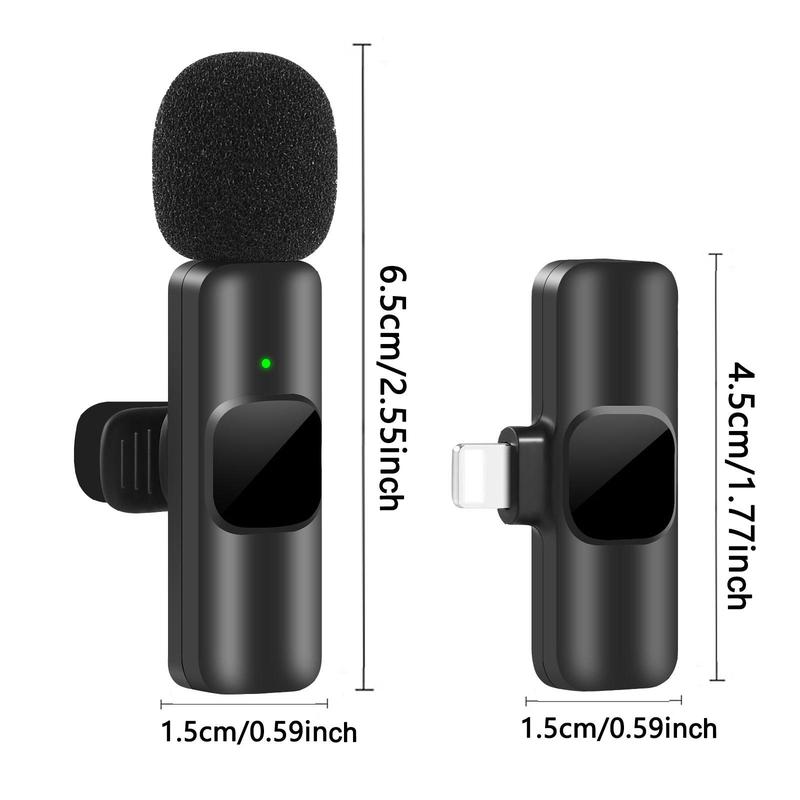 Professional Wireless Collar Clip Microphone for iPhone iPad Android Smartphones, Omnidirectional Condenser Recording Mic for Interview Vlogging Video Podcasts, Lavalier Microphones