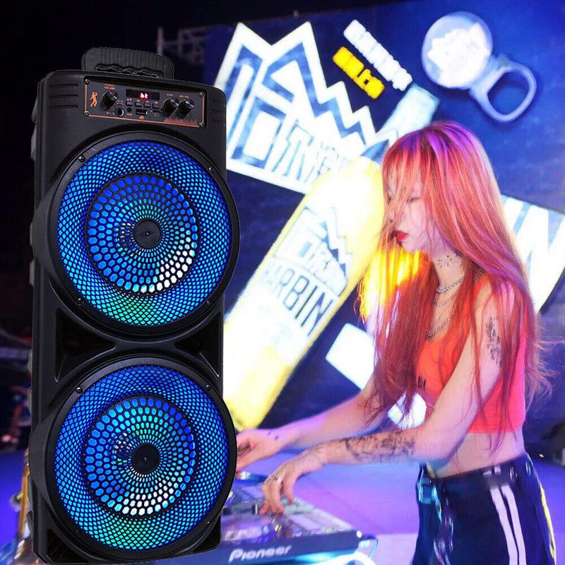 5000W Dual 8'' Bluetooth Speaker Sub Woofer Heavy Bass Sound System Party & Mic audio device sound  system