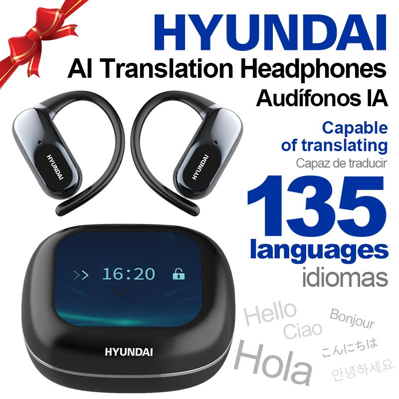 HYUNDAI OpenAir Ultra OWS Translation Wireless Bluetooth Earphones Support 128 Languages Real Time Bluetooth Translation Support Playing Music Phone Calls Headphones & Meeting Summary Earbuds