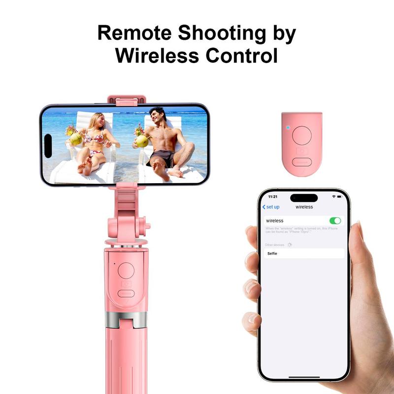 Portable Selfie Stick, 1 Count Selfie Stick with Wireless Remote Control, Phone Selfie Tripod for Outdoor Travel, Phone Accessories