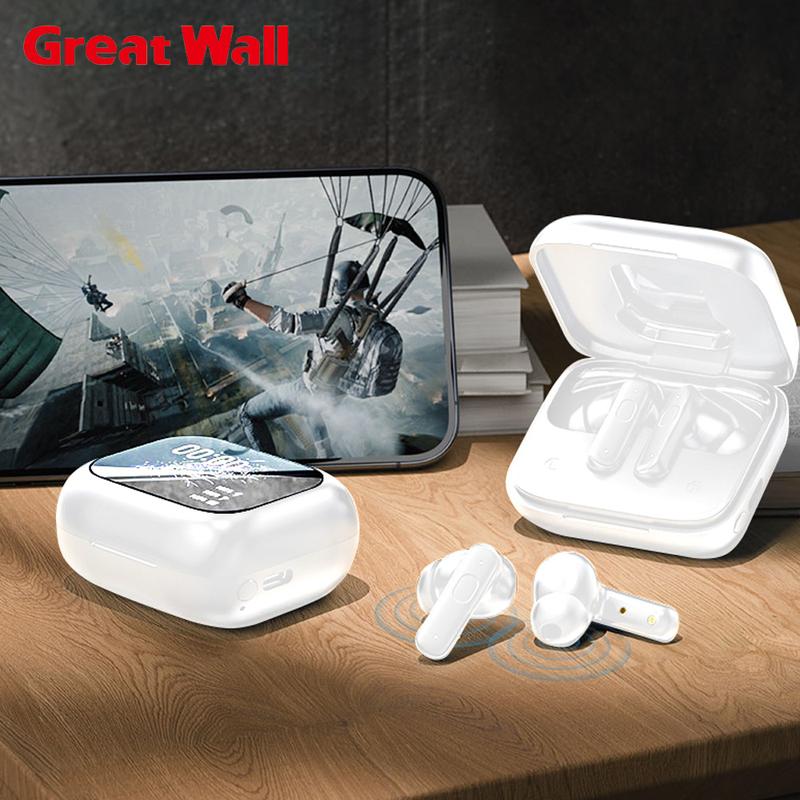 GP300 ENC ANC Earphone TWS Wireless Earbuds With Touch Control LCD Screen Equalizer Super Bass Premium ear buds Audio Headset