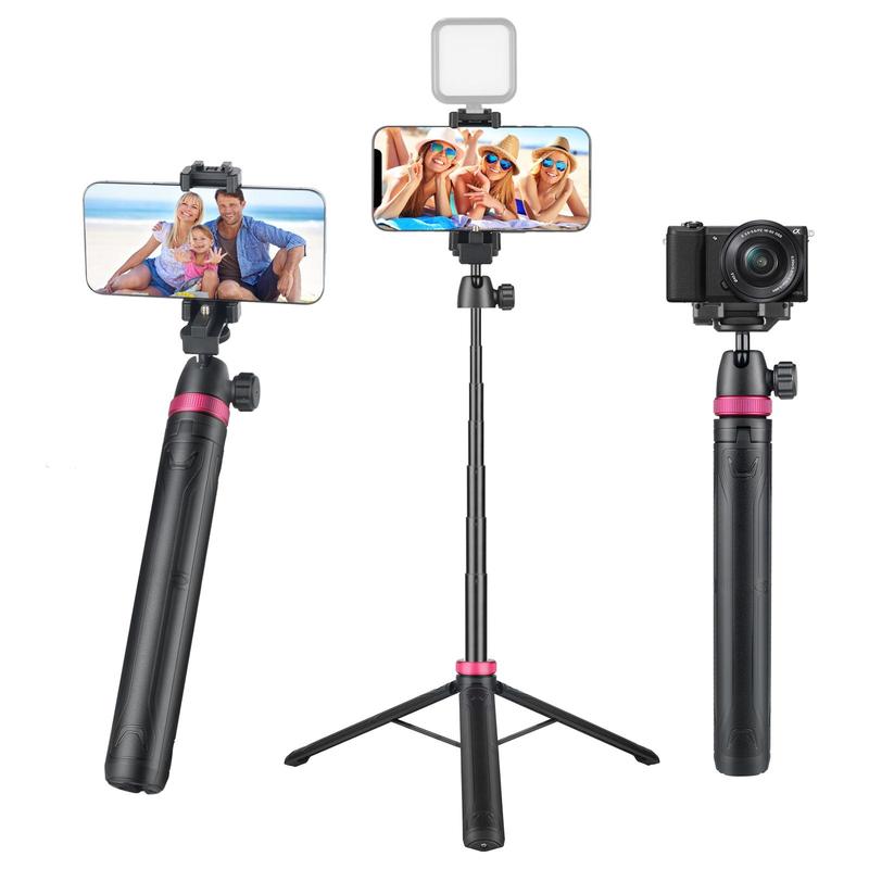 1.5m Selfie Stick Tripod Stand Phone Mount, 1 Count Extendable Cellphone Tripod Stand, Multifunctional Tripod for Phone Cold Shoe Camera for Live Streaming, Video Recording, Smartphone Accessories, Phone Holder, Selfie Stand