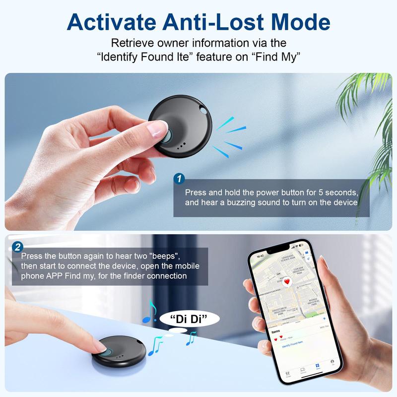 Smart GPS Tracker, Mini Tracker Compatible with iOS Find My APP, Anti-loss Alert Device, Smart GPS Locator for Car Keys Pet