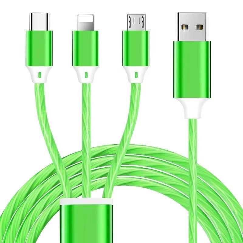 1m USB Charging Cable, Glowing LED Light Up Charger Cord, Type-C Charger Cable For iPhone Samsung Android