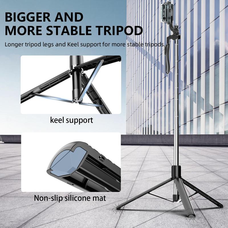 79 Inch Phone Tripod, Multifunctional Selfie Stick Tripod & Camera Stand, Extendable Cell Phone Tripod Stand with Wireless Remote, 360° Rotation Phone Tripod for Video Recording Selfie Photo Live Stream Vlogging