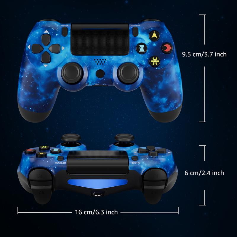 ISHAKO Wireless Game Controller for PS4 PS3 PC Android iOS,With Double Vibration, Six Axis Gyroscope,motion sensing, Capacitive Touch Panel,Built in speaker and 3.5mm headphone jack, gamepad,PS412 universe