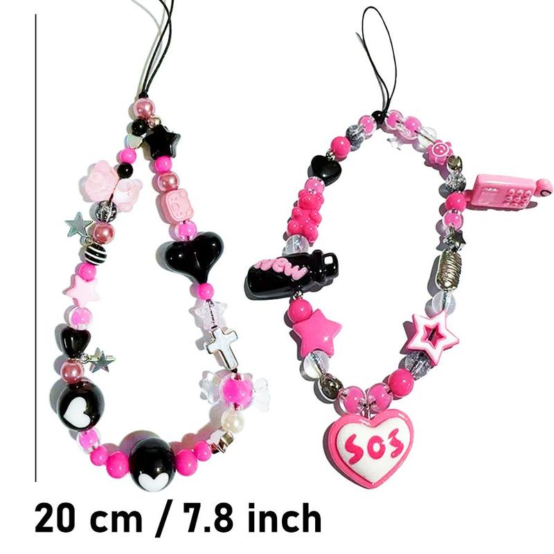 Cute Heart & Star Design Phone Lanyard, 1 Count Fashionable Phone Strap for Women & Girls, Universal Phone Accessories for Daily Use