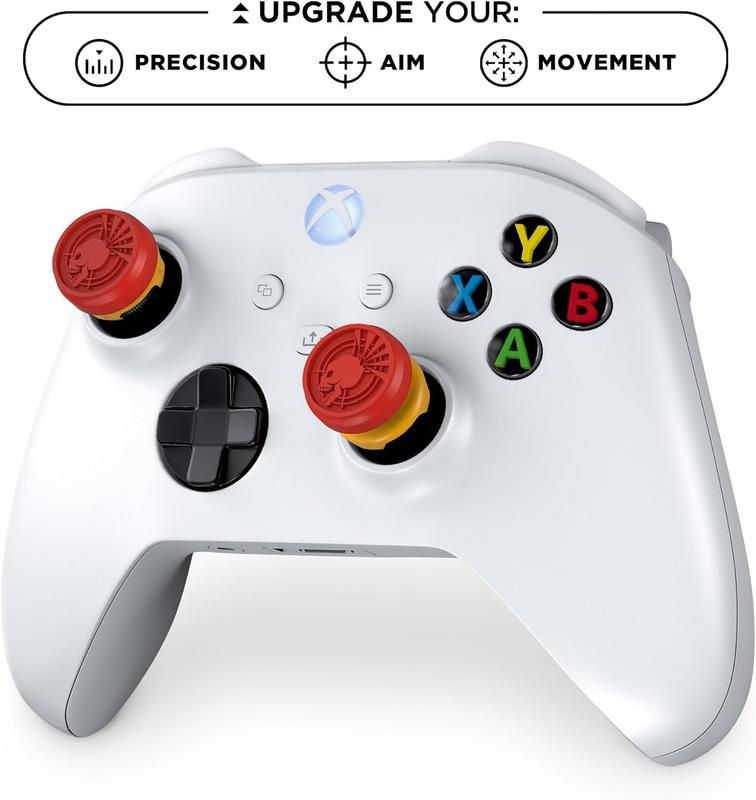 KontrolFreek Call of Duty Deadshot Edition Performance Thumbsticks for Xbox Series X (XBX) and Xbox One (XB1) | 1 High-Rise, 1 Mid-Rise | Red Yellow