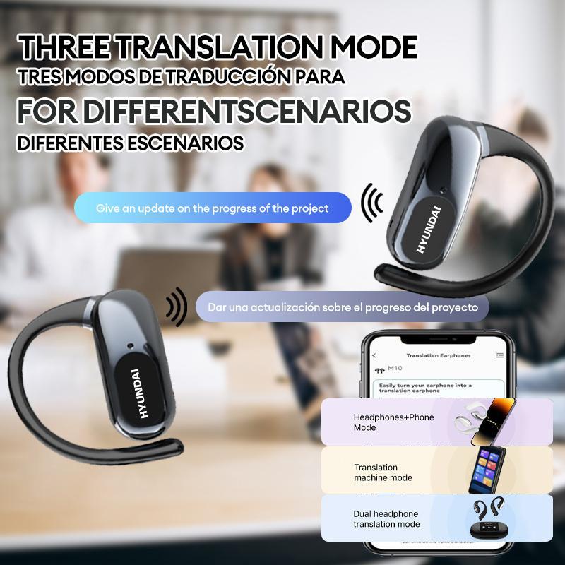 HYUNDAI OpenAir Ultra OWS Translation Wireless Bluetooth Earphones Support 128 Languages Real Time Bluetooth Translation Support Playing Music Phone Calls Headphones & Meeting Summary Earbuds