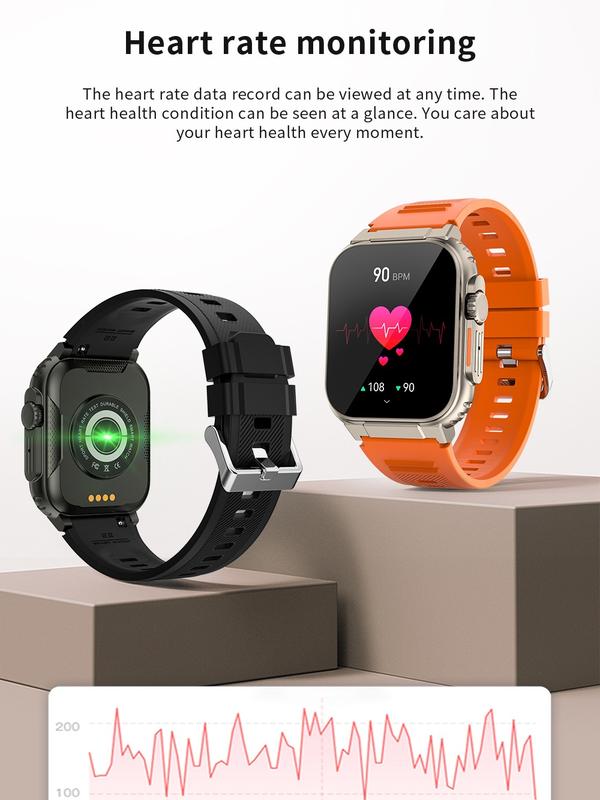 Smart Watch for Men, Answer Make Calls, More Sports Modes, Fitness Smartwatch, IP68 Waterproof, 5 to 10 Days Battery Life, Heart Rate, Android & iOS