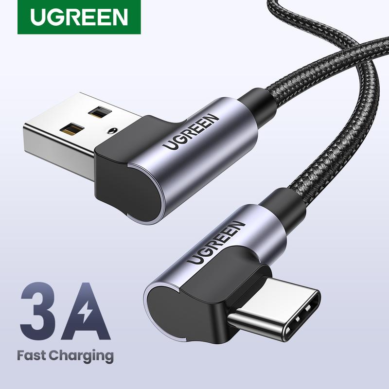 UGREEN 90-Degree USB to USB-C Cable. Lightning-Fast Charging for iPhone 16 Pro Max Plus, Android & More. Premium Connector Cord with High-Speed Charge. Ideal for Devices Needing Quick Power--Black Friday