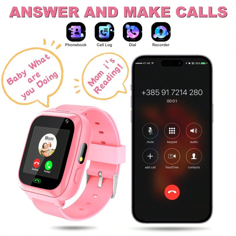 [E-Verse] Kids Watches Children Watch Kids Smartwatch With Text&Call Games Camera Recorder Alarm Flashlight Music Player For 3-12 Boys Girls Gifts [watch]