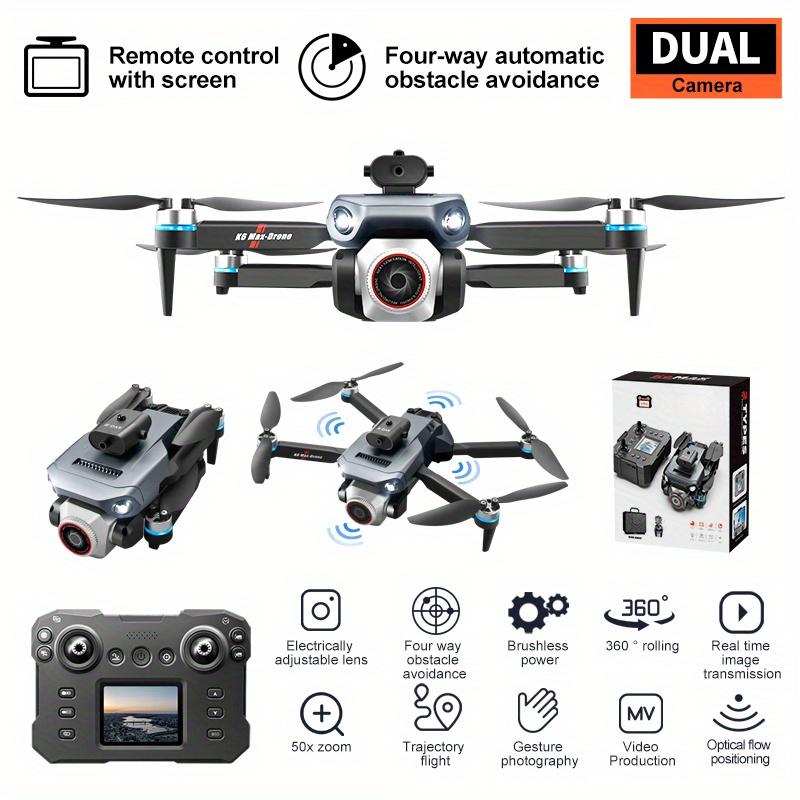 Dual Battery Remote-Controlled Unmanned Vehicle, with Electric Remote Control Lens, SD Dual ESC Camera, Optical Flow Positioning, Headless Mode, 360 ° Intelligent Obstacle Avoidance, WiFi FPV Mobile Phone App Control, 360 ° Tumbling, Remote Control Christ