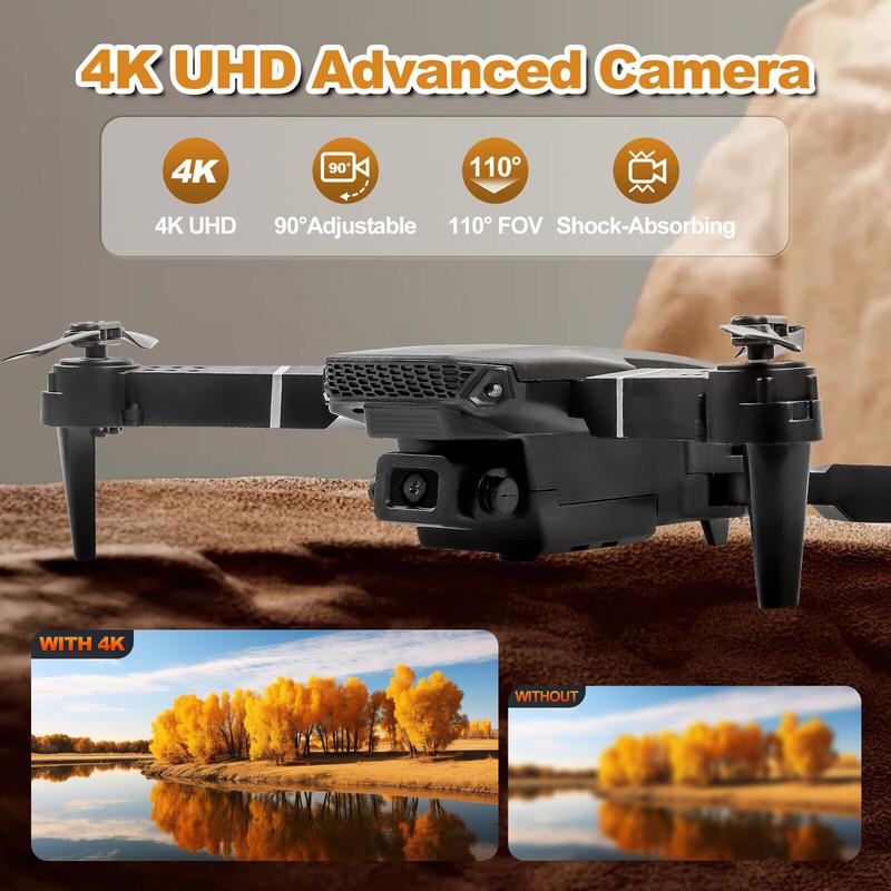 2024 New RC Drone With 4K HD Dual Camera WiFi FPV Foldable Quadcopter +4 Battery