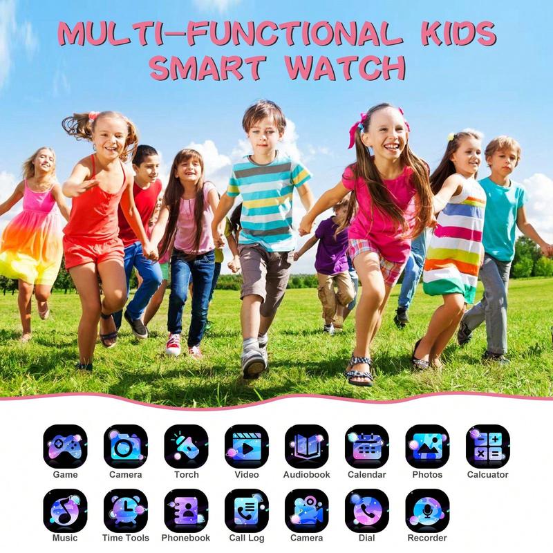 [E-Verse] Kids Watches Children Watch Kids Smartwatch With Text&Call Games Camera Recorder Alarm Flashlight Music Player For 3-12 Boys Girls Gifts [watch]