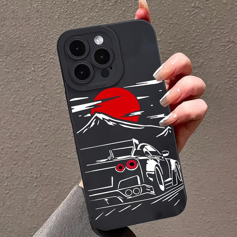 Creative Car & Full Coverage Lens Design Phone Case, 1 Count Cell Phone Case for Apple Smartphone, Decorative Phone Protector Cover, Phone Accessories Compatible With iPhone 15 Pro Max Case iPhone 11 Cases iPhone 14 Pro Max Case iPhone 15 Cases