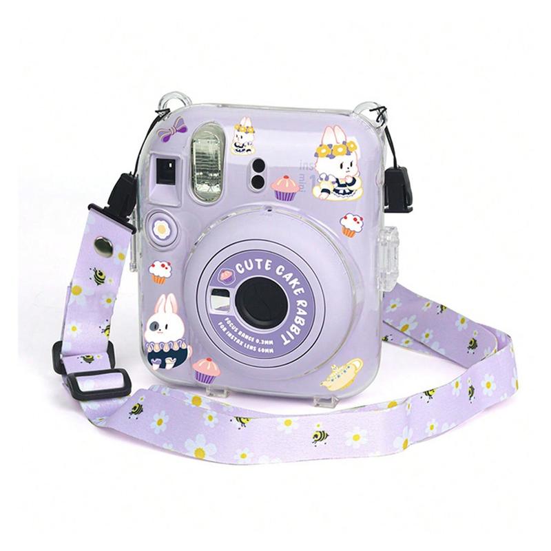 Handheld Polaroid Camera Bag Set, 1 Count Camera Protector Cover With Cute Cartoon Sticker & Lanyard, Suitable For Polaroid Mini12 Camera, Camera Protection Accessories