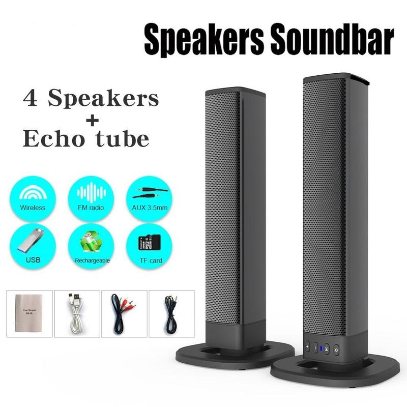 Multifunctional Wireless Audio Speaker, 1 Count Summer 20W 3D Stereo Surround Sound Bluetooth-compatible Speaker, Home Gym Equipment, Desk Sound System, Foldable Small TV Soundbar for TV PC Smartphone Devices, Stocking Fillers Gift