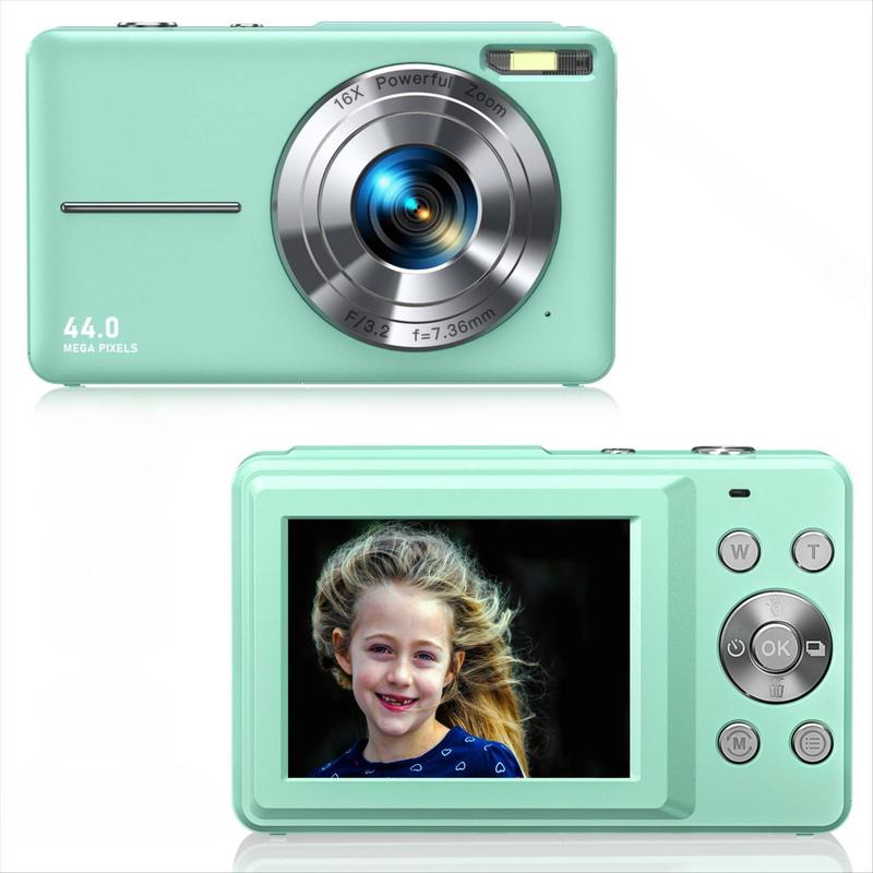 Digital Camera for Summer Gift, Rechargeable 5MP Image Sensor Cameras Digital with 16X Digital Zoom, 1080P Autofocus Anti-shake Video Camera with Fill Light, Support Single Shot & Timing Selfie & 3 Consecutive Shots, Back to School Gift, Mini Camera