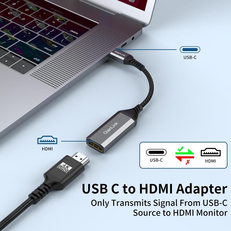 USB Type C to HDMI Adapter, USB C to HDMI 4K  [Thunderbolt 3 4] for MacBook Pro Air 2023,  15 16 Pro Max,  XPS, Pixelbook, Surface, IPad Pro, iMac, XPS 17, Galaxy S23 and More