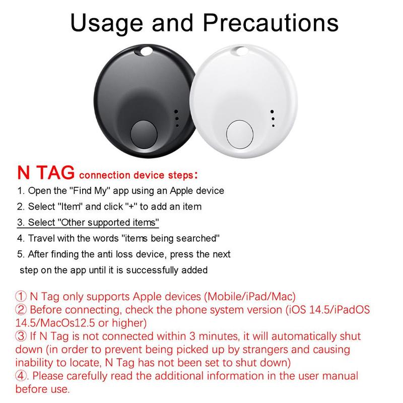 Smart GPS Tracker, Mini Tracker Compatible with iOS Find My APP, Anti-loss Alert Device, Smart GPS Locator for Car Keys Pet