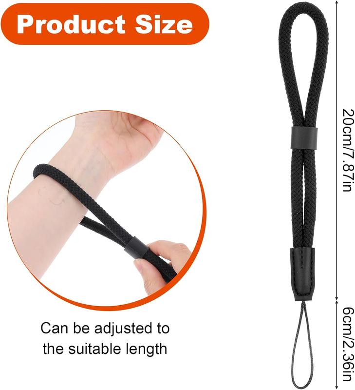 Adjustable Camera Wrist Strap, Black Hand Strap Lanyard, Soft Nylon Wristlet Straps Rope Camera Hand Strap for Camera Phone Case  Keychain USB Flash Drive Flashlight Glove Leash