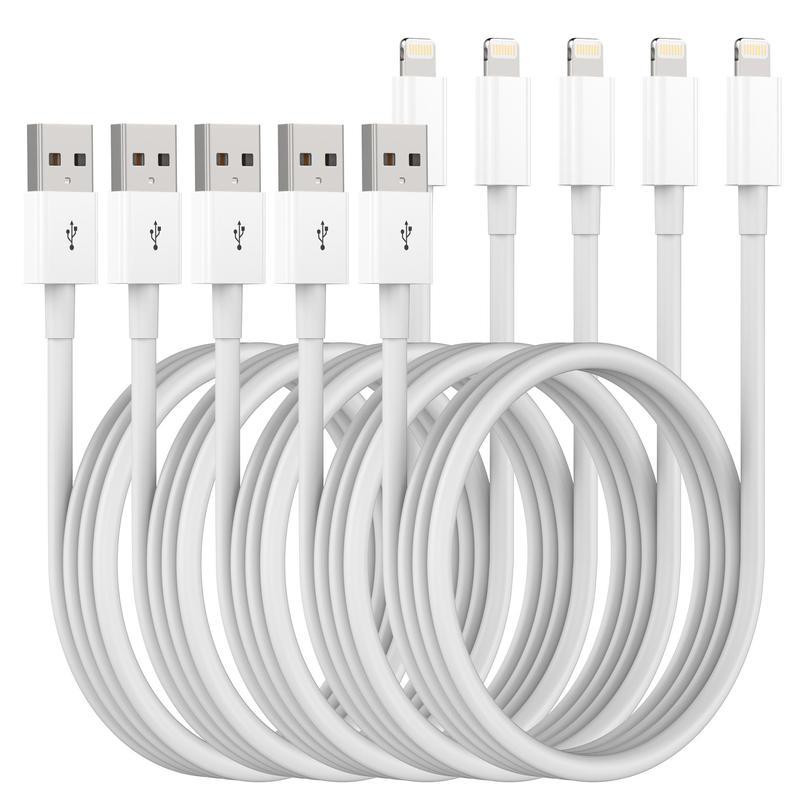 Mobile Phone Charging Data Cable for iPhone iPad [Apple MFi Certified], 5 Counts set Cellphone Charging Cable for iPhone Accessories, Portable Fast Charging Cable for iPhone iPad, Summer Essentials