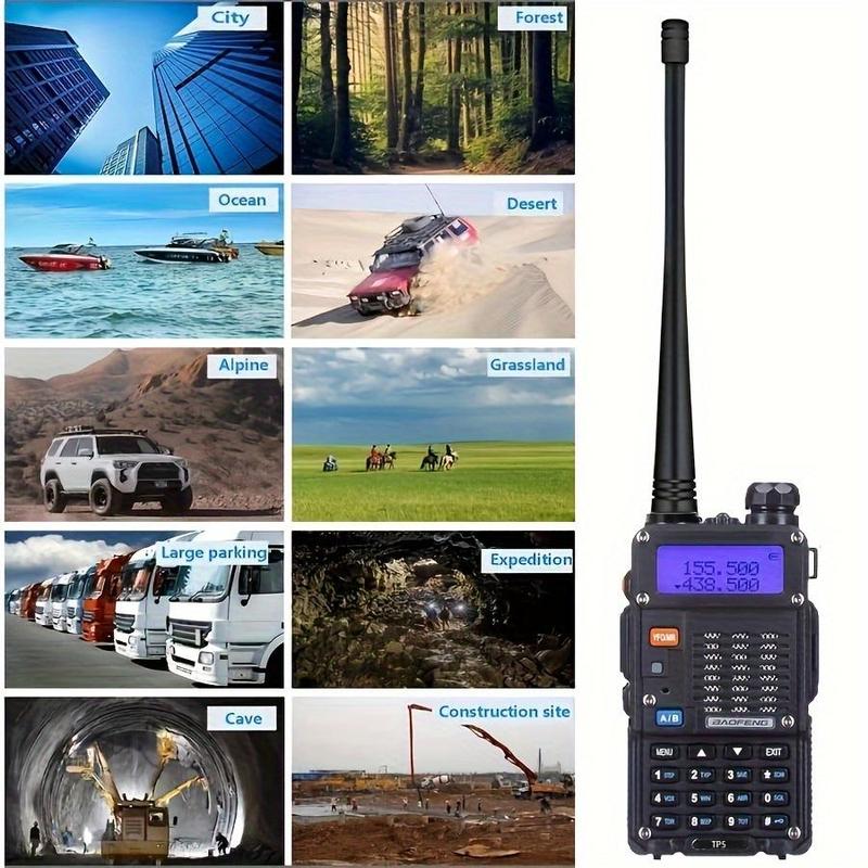 BAOFENG TP5 Handheld Walkie Talkie, 1 Count 5W Dual Band Two Way Ham Radio Transceiver, Long Range Portable Handheld Walkie Talkie