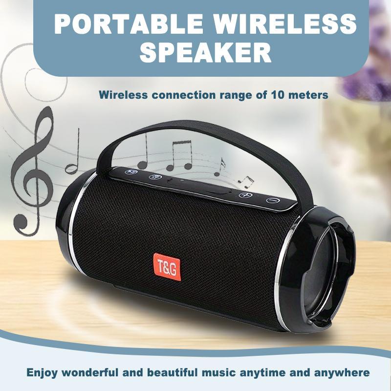 Portable Wireless Speaker, Outdoor Wireless Speaker, USB Rechargeable Stereo Sound Speaker, Music Player Supports USB TF FM Radio Music