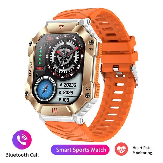 2024 New Men's Smartwatch 650mAh Large Battery Durable Men's Military Smartwatch Compass GPS Motion Trajectory Smartwatch Wearable Smartphone