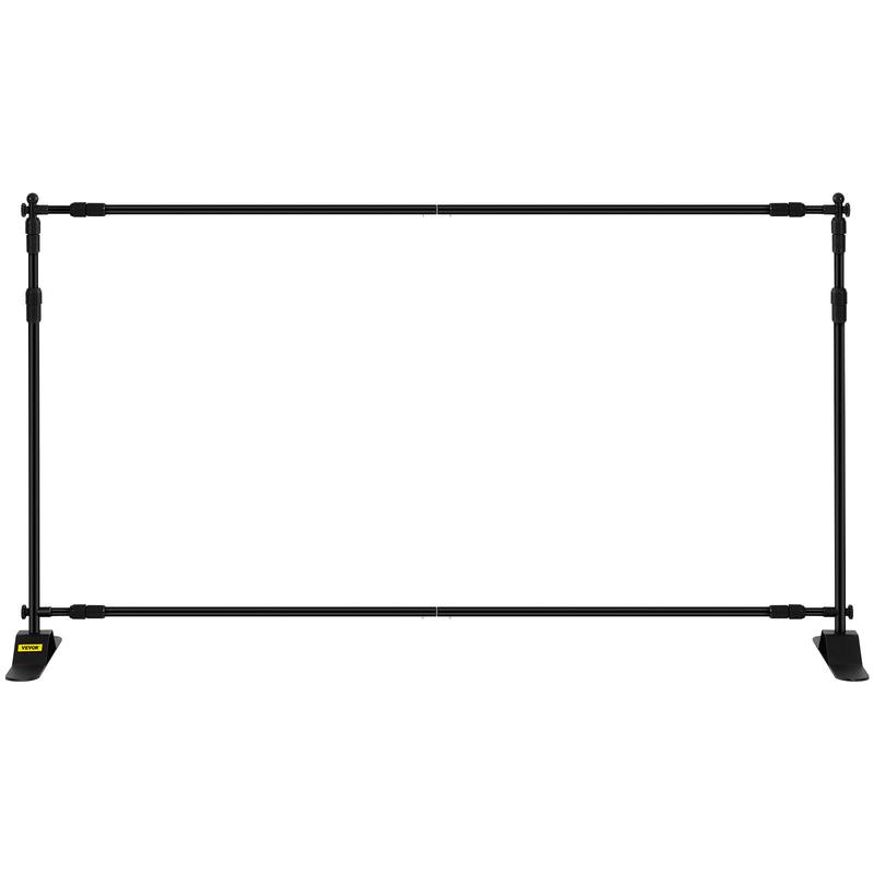 VEVOR 10 x 8 Ft Backdrop Banner Stand Adjustable Height and Width Newest Step and Repeat for Trade Show Wall Exhibitor Photo Booth Background Accessories Aluminum