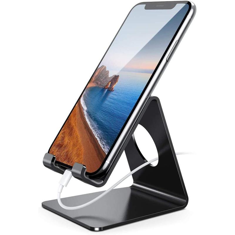 Cell Phone Stand, Desk Phone Holder Cradle, Compatible with Smartphones Dock, Office Desktop Accessories