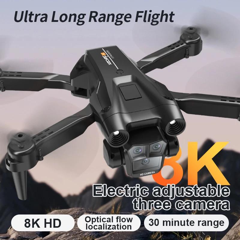 New M4 Drone 4K Professinal 5G WIFI With Wide Angle Triple HD Camera Foldable RC Helicopter WIFI FPV Height Hold Apron Sell