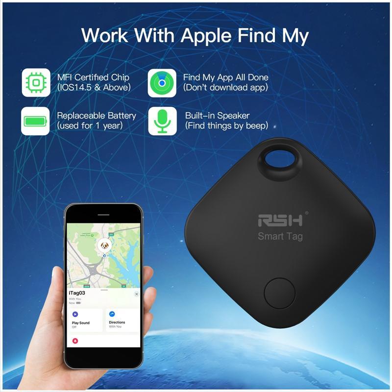 Anti-lost Smart Tag, Replaceable Battery Global Accurate Positioning Smart Tag for Summer, GPS Smart Tag for Car Key, Luggage, Backpack, Smart Home Controls Accessories