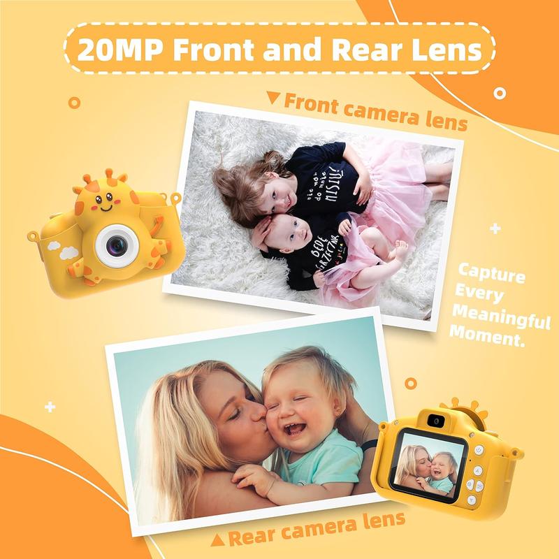 Kids Camera for Girls & Boys, Camera for Kids with 32GB Card & Dual Lens, 1080P Kids Digital Camera Toys, Fun Christmas and Birthday Gifts