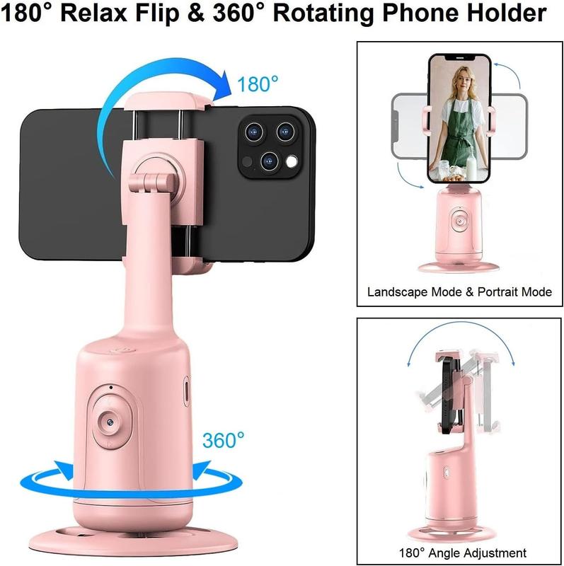 360° Rotatable Auto Face Tracking Gimbal Stabilizer Tripod, Handheld Video Recording Tool for Summer, Anti-shaking Phone Stabiliz,cellphoneer, Vlogging Equipment for Mobile Phone Selfie Accessories,Smartphone Automatic Button Camera Mount