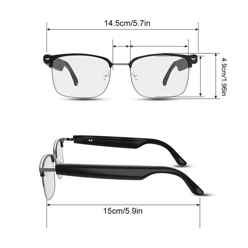 Smart Glasses, Wireless Smart Glasses with Magnetic Charging, AI Smart Glasses for Music & Call Navigation Conference, Suitable for Men and Women