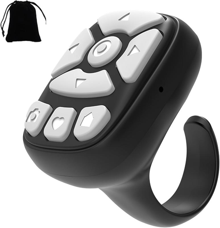 [Limited Time Deal] TikTok Scrolling Ring Microphone Remote Control, Fingertip wireless Bluetooth remote control